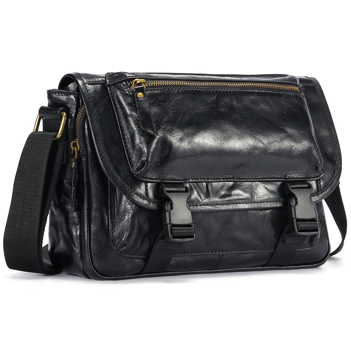 Genuine Leather Messenger Bag Purse for Men Real Leather Crossbody Shoulder Bags Sling Pouch Pack Satchel - 7910H