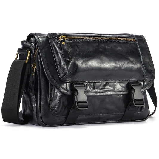 Genuine Leather Messenger Bag Purse for Men Real Leather Crossbody Shoulder Bags Sling Pouch Pack Satchel - 7910H