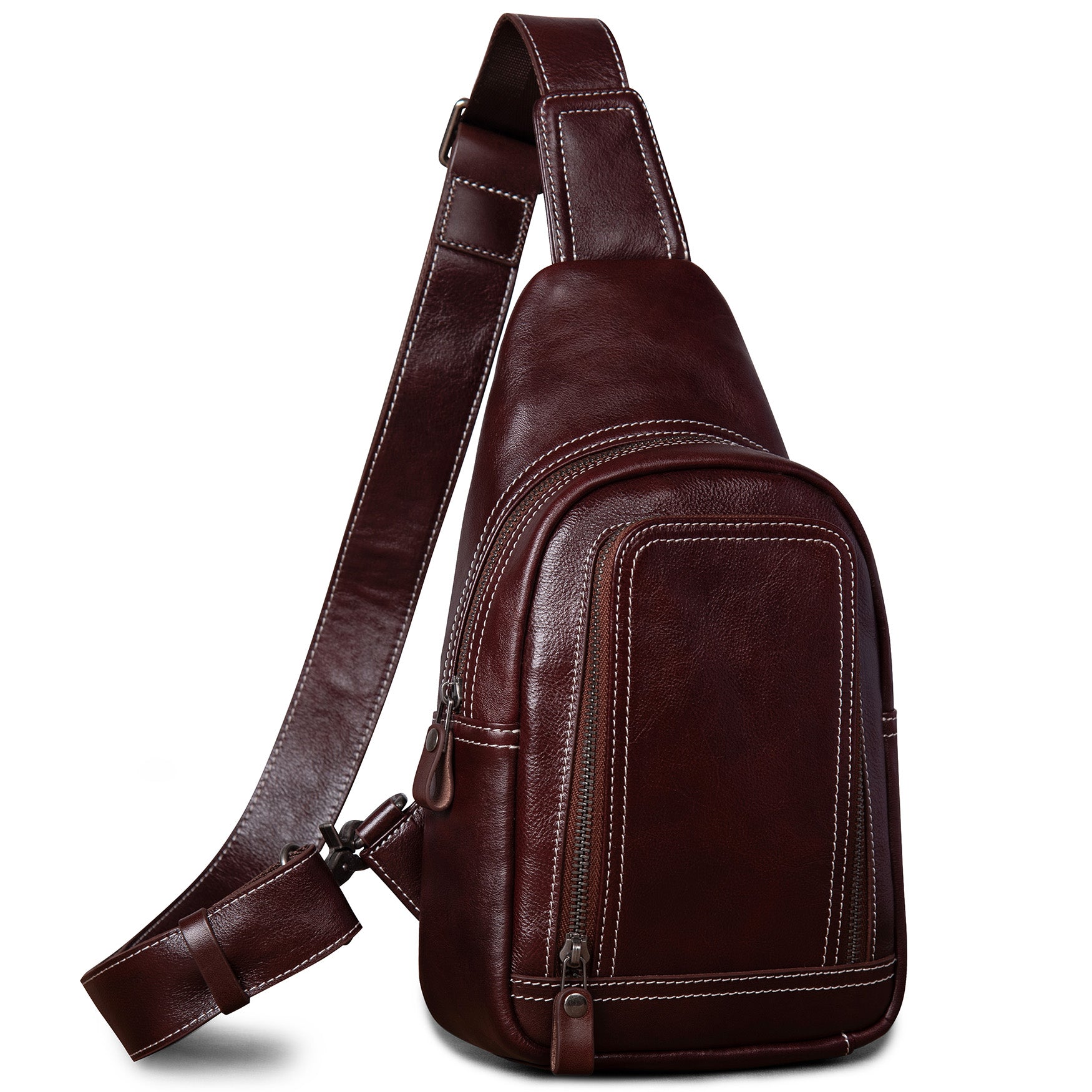 Genuine Leather Sling Bag for Men and Women Crossbody Shoulder Bag