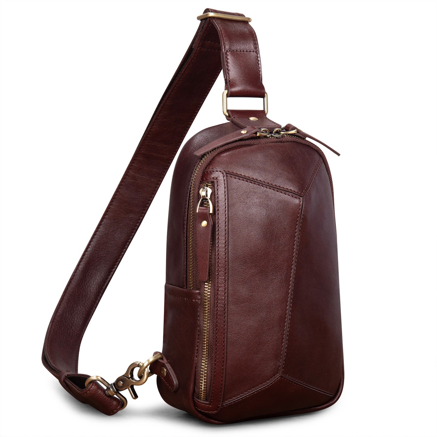 Genuine Leather Sling Bag for Men and Women Crossbody Shoulder Bag Sling Backpack Chest Purse Carry on Daypack - 30168